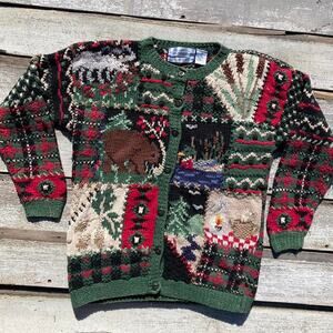 Vintage cabincore heavy weight chunky sweater XL